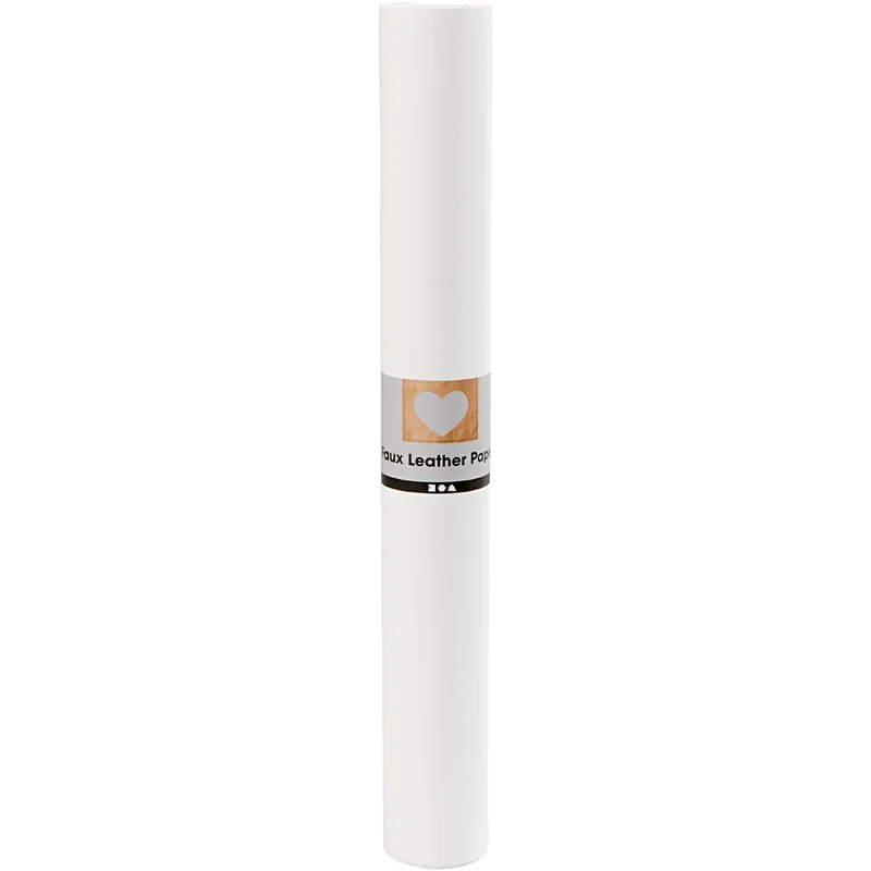 Kunstlederpapier, Weiß, B: 50 cm, Einfarbig, 350 g, 1 m/ 1 Rolle [HOB498945]