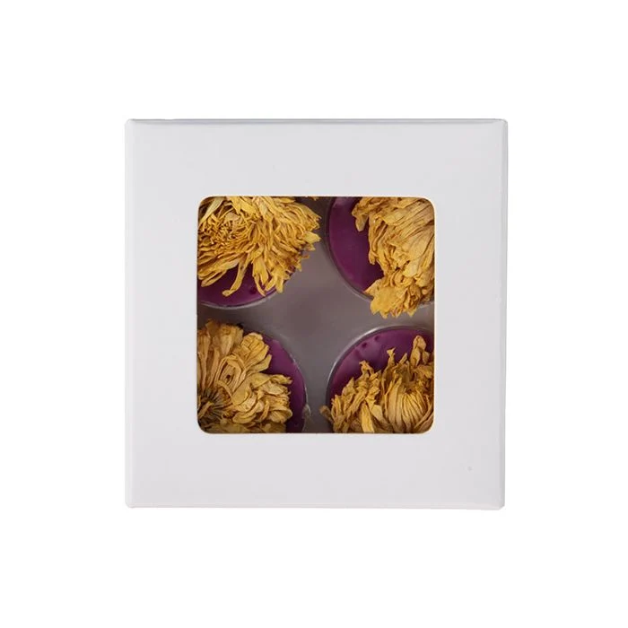 Schachteln weiß für handgemachte Süßigkeiten, Runde Einsatz 7x2.1x6.8 cm (25 Stück) [CNDYR276W]