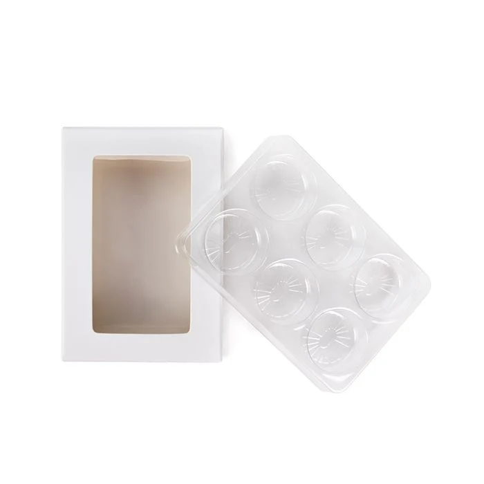 Schachteln weiß für handgemachte Süßigkeiten, Runde Einsatz 7x2.1x10.3 cm (25 Stück) [CNDYR274W]
