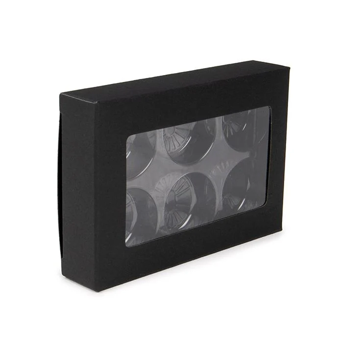 Schachteln schwarz für handgemachte Süßigkeiten, Runde Einsatz 7x2.1x10.3 cm (25 Stück) [CNDYR274B]