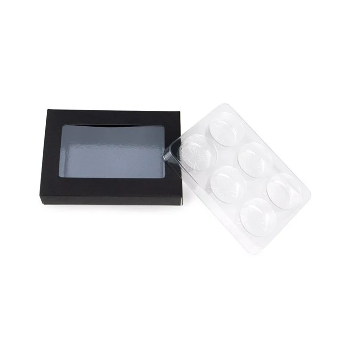 Schachteln schwarz für handgemachte Süßigkeiten, Runde Einsatz 7x2.1x10.3 cm (25 Stück) [CNDYR274B]