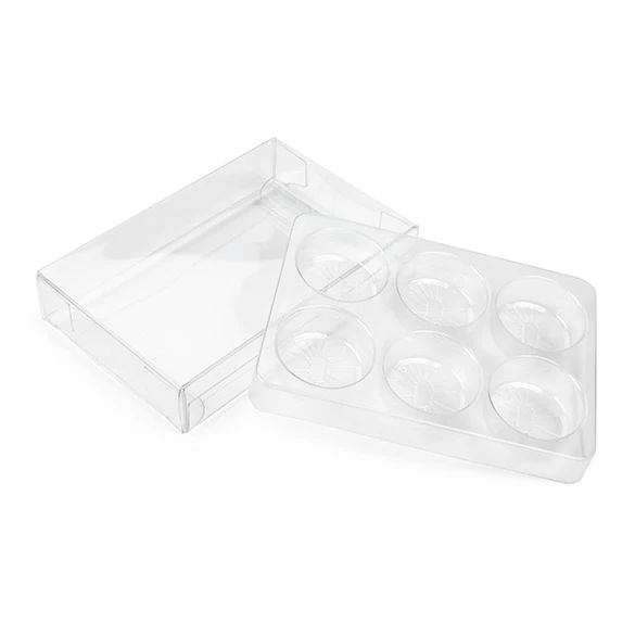 Clear Artisan Candy Box Set, Round Insert 7x2.1x10.3 cm (25 pieces) [CNDYR274]