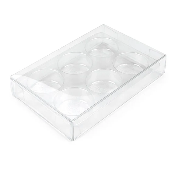 Clear Artisan Candy Box Set, Round Insert 7x2.1x10.3 cm (25 pieces) [CNDYR274]