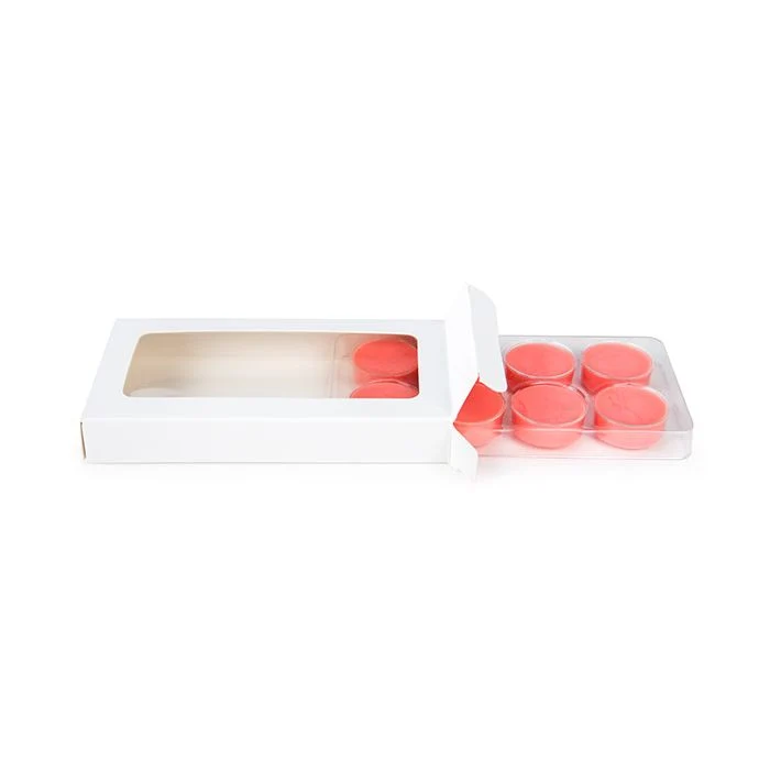 Schachteln weiß für handgemachte Süßigkeiten, Runde Einsatz 7x2.1x13.8 cm (25 Stück) [CNDYR272W]