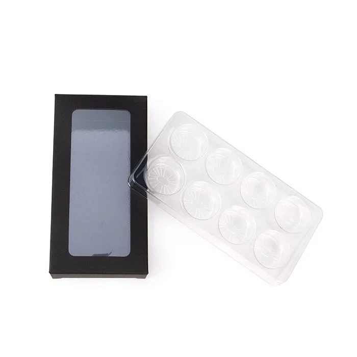 Schachteln schwarz für handgemachte Süßigkeiten, Runde Einsatz 7x2.1x13.8 cm (25 Stück) [CNDYR272B]