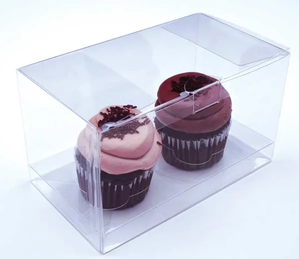 Cupcake-Boxen für 2 Cupcakes 17.8x10.2x10.2cm Transparent (100 Stück) [CBS174]