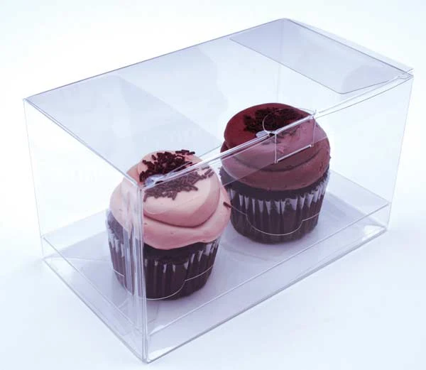Cupcake-Boxen für 2 Cupcakes 17.8x10.2x10.2cm Transparent (100 Stück) [CBS174]
