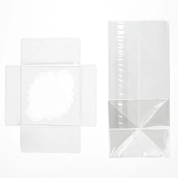 Cupcake-Beutel mit Einsatz für 2 Mini-Cupcakes 12.7x5.7x12.7cm Transparent (100 Stück) [CBG9]