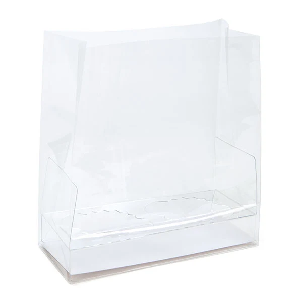 Cupcake-Beutel mit Einsatz für 2 Mini-Cupcakes 12.7x5.7x12.7cm Transparent (100 Stück) [CBG9]