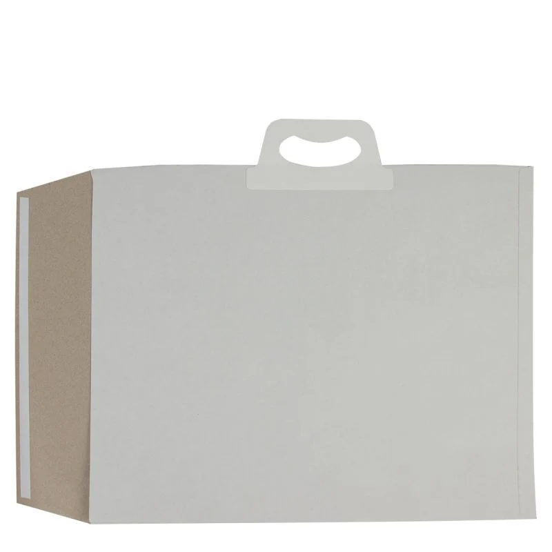 Recycelte Papier-Versandtasche mit Klappverschluss 41x46,5+2x4 cm Weiß (100 Stück) [FP-VZP018]