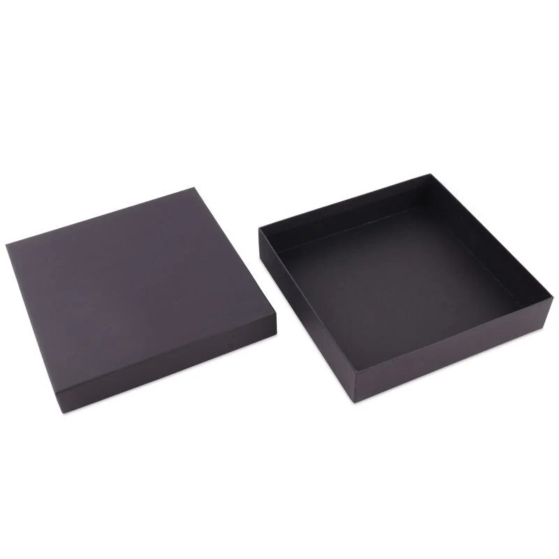Kraft-Geschenkboxen mit Deckel 20,7x20,7x4,3 cm Schwarz (20 Stück) [FP-VPL013]