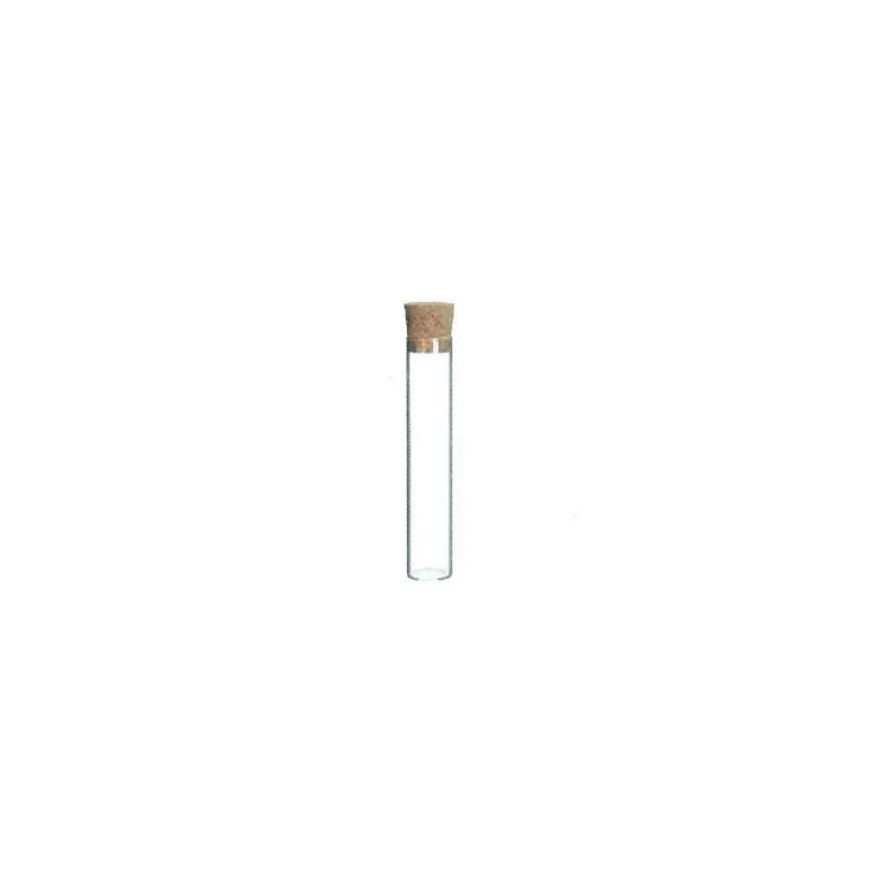 Reagenzgläser mit flachem Boden und Korken, H. 15 cm, Ø 2 cm (12 Stück) [IFS-29004]