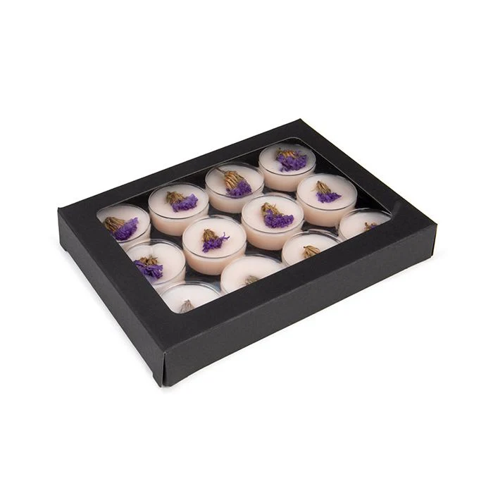 Schachteln schwarz für handgemachte Süßigkeiten, Runde Einsatz 10.2x2.1x13.8 cm (25 Stück) [CNDYR270B]
