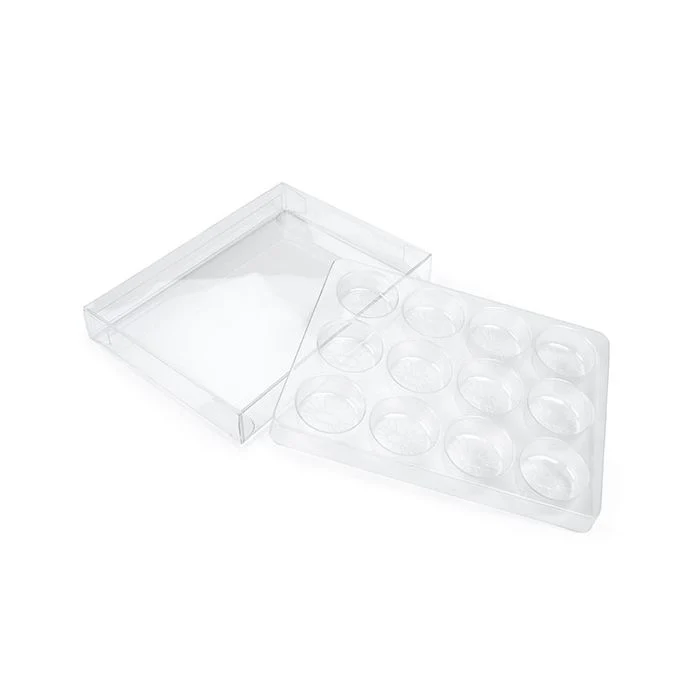 Schachteln für handgemachte Süßigkeiten, Runde Einsatz 10.2x2.1x13.8 cm (25 Stück) [CNDYR270]