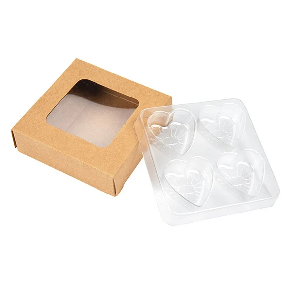 Kraft Artisan Candy Box Set, Heart Insert 7x2.1x6.8 cm (25 pieces) [CNDYH277]