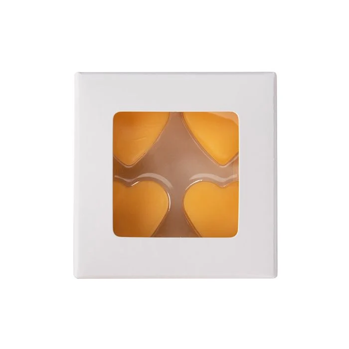 Schachteln weiß für handgemachte Süßigkeiten, Herz-Einsatz 7x2.1x6.8 cm (25 Stück) [CNDYH276W]