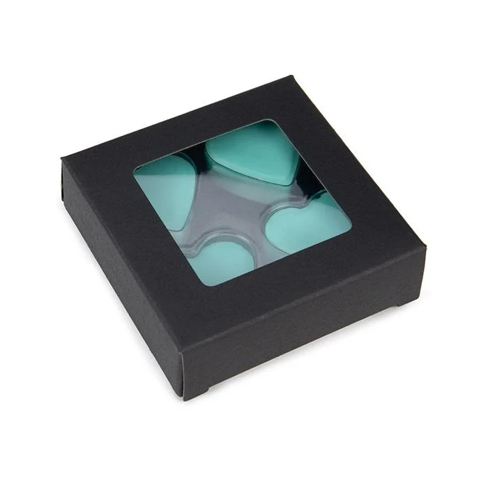 Black Kraft Artisan Candy Box Set, Heart Insert 7x2.1x6.8 cm (25 pieces) [CNDYH276B]