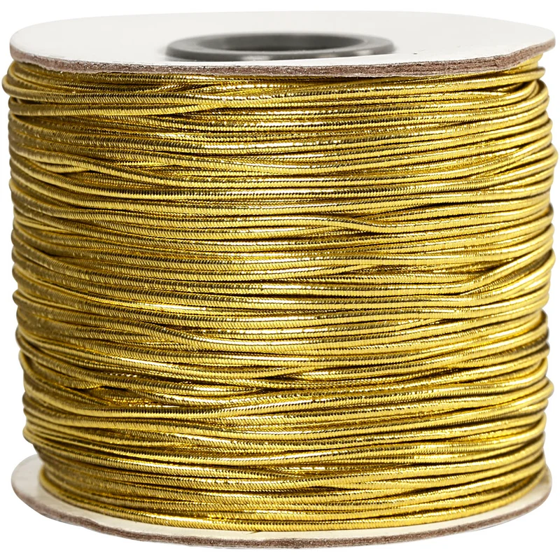 Elastikband, Dicke 1 mm, Gold, 100 m/ 1 Rolle [HOB-41047]