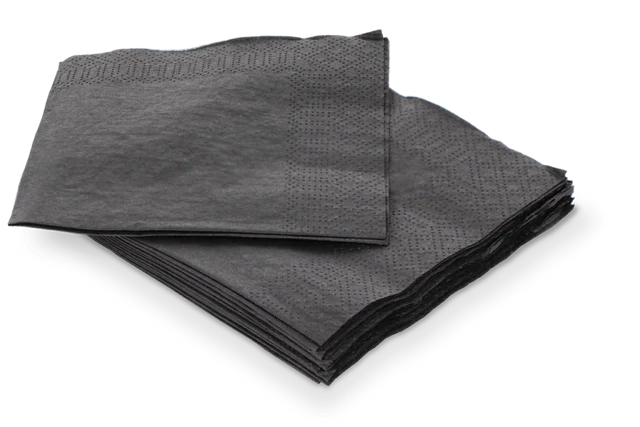 Serviette 2 Lagen Papier 1/4 Fold 40x40cm Schwarz (1.500 Stück) [TK-9987612]