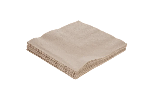 Serviette 2 Lagen Papier 1/4 Fold 33x33cm kraft (2.000 Stück) [TK-9987625]