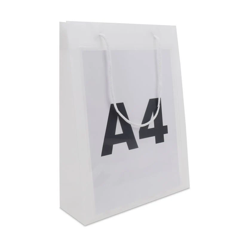 Luxuriöse Kunststoff-Fenstertaschen mit A4-Einschubfenster 26+10x36 cm Halbtransparent (100 Stück) [FP-DQC021]