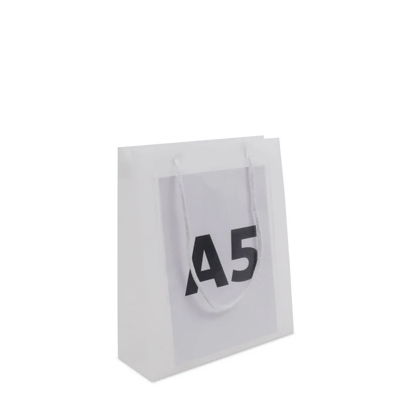 Luxuriöse Kunststoff-Fenstertaschen mit A5-Einschubfenster 20+8x25 cm Halbtransparent (200 Stück) [FP-DQC020]