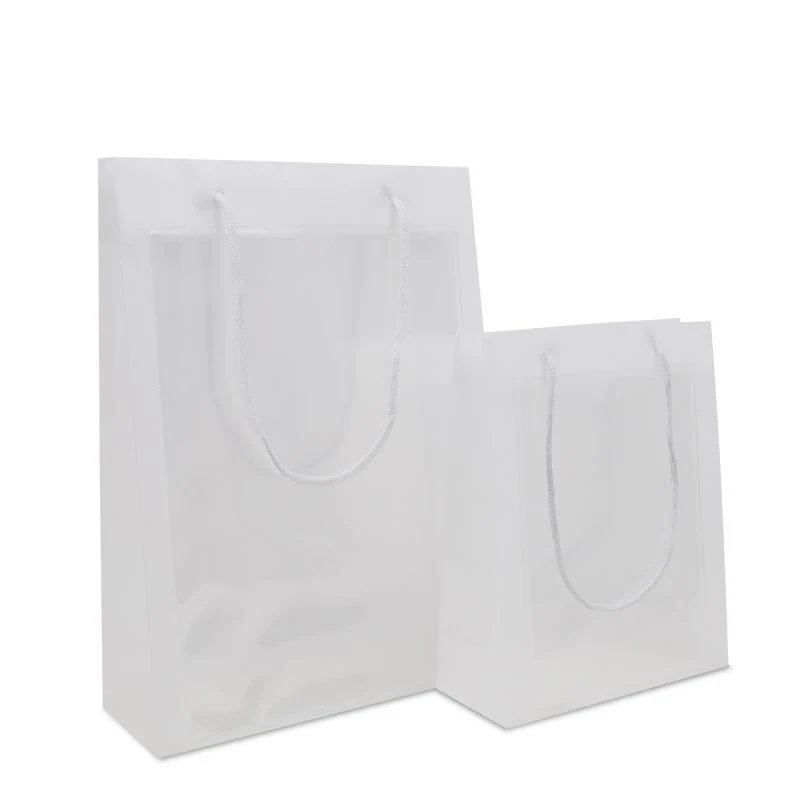 Luxuriöse Kunststoff-Fenstertaschen mit A5-Einschubfenster 20+8x25 cm Halbtransparent (200 Stück) [FP-DQC020]