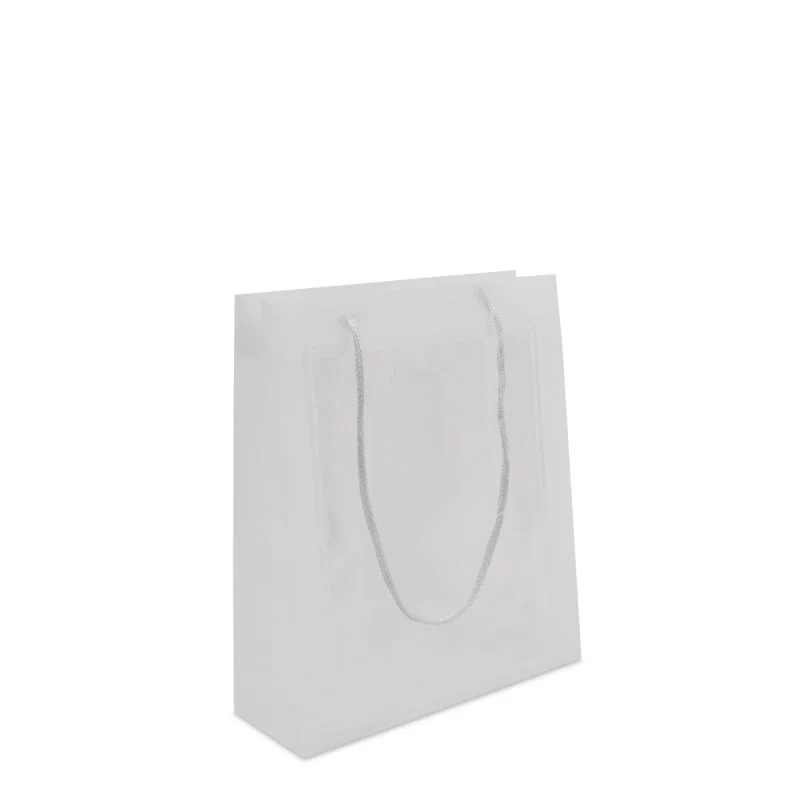 Luxuriöse Kunststoff-Fenstertaschen mit A5-Einschubfenster 20+8x25 cm Halbtransparent (200 Stück) [FP-DQC020]