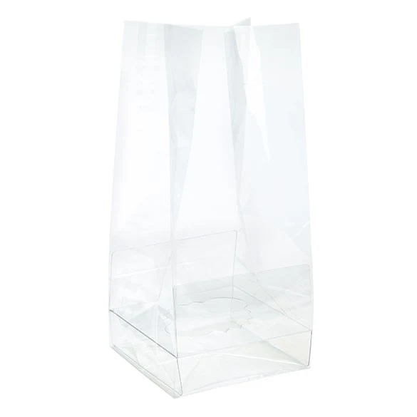 Cupcake-Beutel mit Einsatz für 1 Cupcake 10.2x10.2x22.9cm Transparent (100 Stück) [CBG4XL]