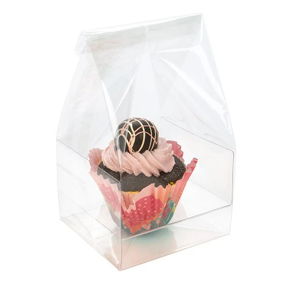 Cupcake-Beutel mit Einsatz für 1 Cupcake 10.2x10.2x22.9cm Transparent (100 Stück) [CBG4XL]