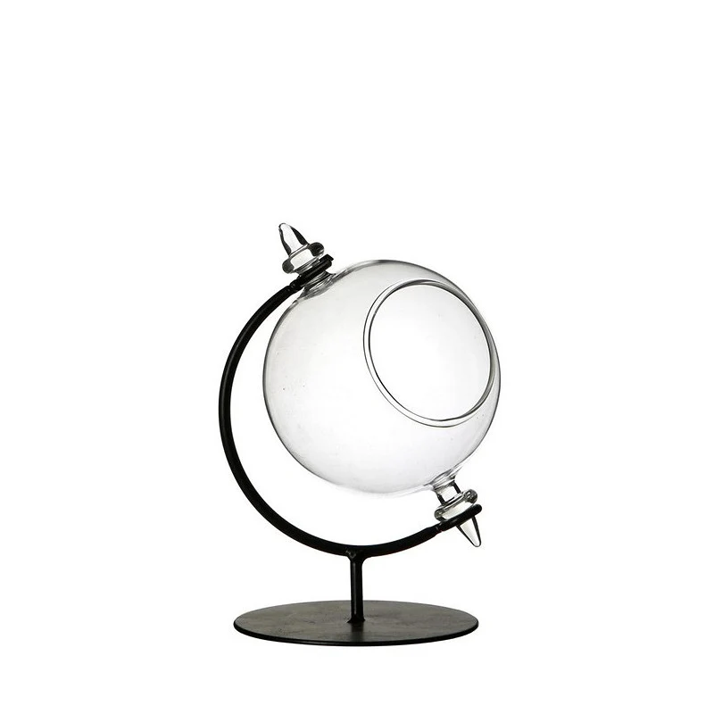 Glaskugel für Teelicht mit Ständer Ø 8 cm, H. 14 cm (1 Stück) [IFS-29290]