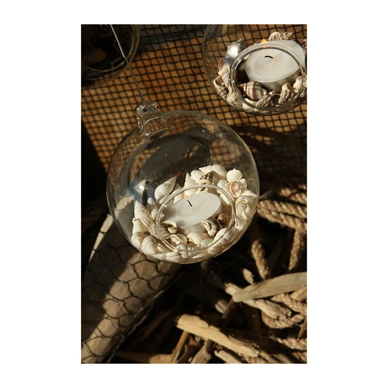 Glaskugel für Teelicht Ø 12 cm x 12,5 cm (4 Stück) [IFS-28052]