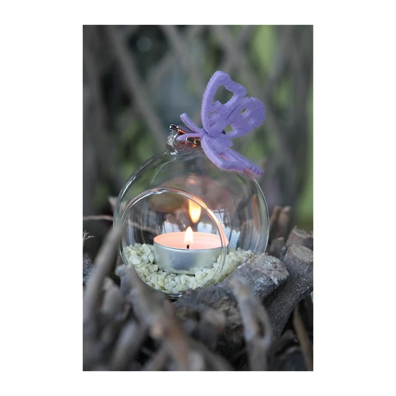 Glaskugel für Teelicht Ø 12 cm x 12,5 cm (4 Stück) [IFS-28052]