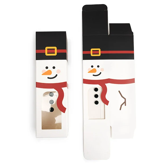 Schneemann Papierschachtel mit Sichtfenster 5,7x5,7x20,3 cm (25 Stück) [SKB228SN]