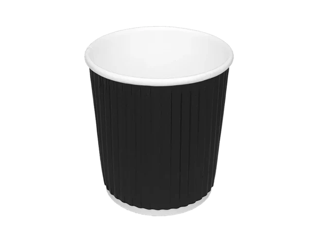 Kaffeetasse 120cc 4oz Ø6,3cm Ripple Schwarz (500 Stück) [TK-9987551]