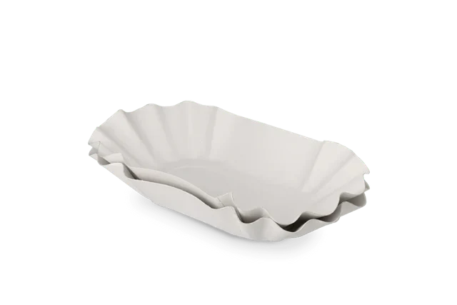 Karton Schale überbacken 10x3,2x20 cm weiß (1.000 Stück) [TK-9988157]