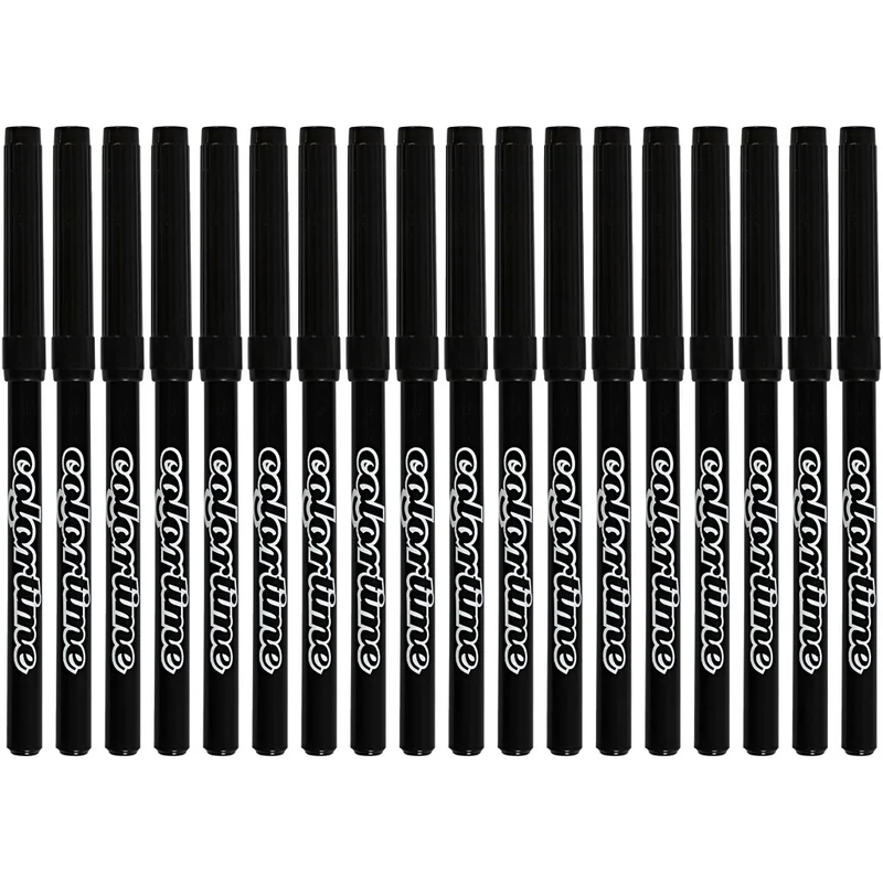 Colortime Filzstifte Schwarz - Strichstärke: 2mm (18 Stück) [HOB373561]