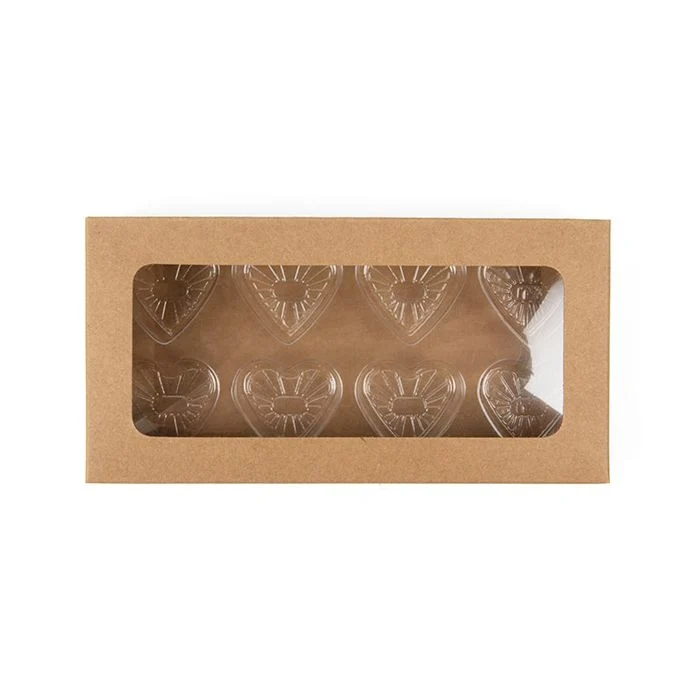 Schachteln Kraft für handgemachte Süßigkeiten, Herz-Einsatz 7x2.1x13.8 cm (25 Stück) [CNDYH273]