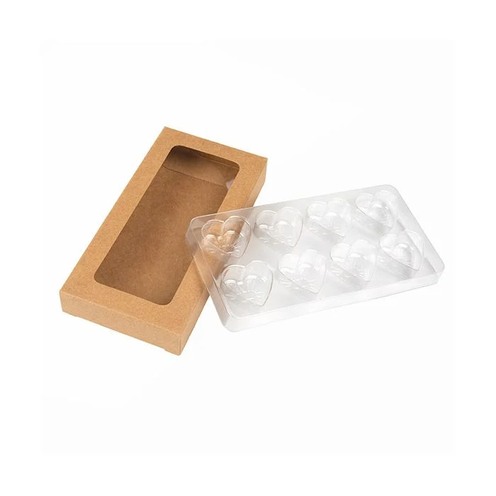 Schachteln Kraft für handgemachte Süßigkeiten, Herz-Einsatz 7x2.1x13.8 cm (25 Stück) [CNDYH273]