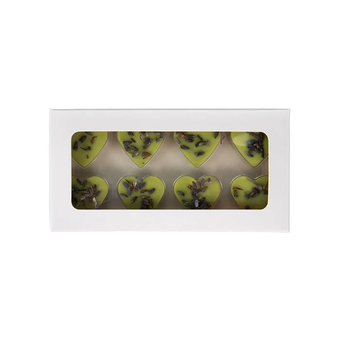 Schachteln weiß für handgemachte Süßigkeiten, Herz-Einsatz 7x2.1x13.8 cm (25 Stück) [CNDYH272W]
