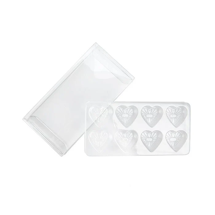 Clear Artisan Candy Box Set, Heart Insert 7x2.1x13.8 cm (25 pieces) [CNDYH272]