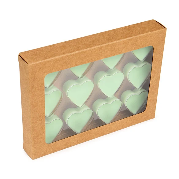 Schachteln Kraft für handgemachte Süßigkeiten, Herz-Einsatz 10.2x2.1x13.8 cm (25 Stück) [CNDYH271]