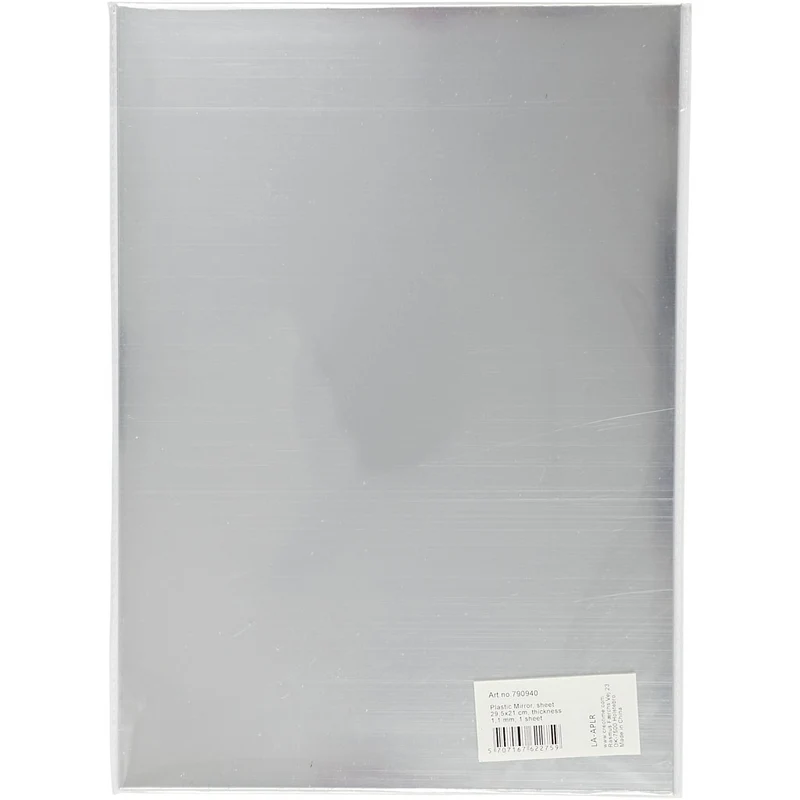 Spiegelfolie aus Plastik, Blatt 29,5x21 cm, Dicke 1,1 mm, 1 Bl. [HOB-790940]