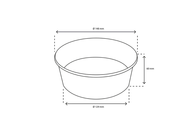 Salad Poke Schale 750ml 26oz Ø14,8x6 cm kraft (300 Stück) [TK-9987584]