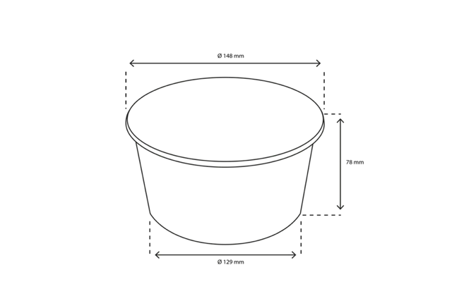 Salad Poke Schale 1000ml 32oz Ø14,8x7,8 cm weiß (300 Stück) [TK-9987588]