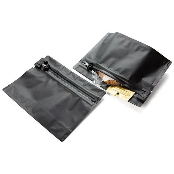 Plastikbeutel Mattschwarz 20.3x6.2x15.2cm mit kindsicherem Verschluss (10 Stück) [CRZ68B]