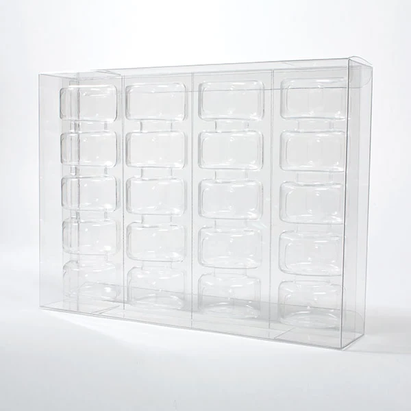 Macaron-Schachteln für 20 Macarons 25.9x5.1x19.1cm Transparent (25 Stück) [MBS4]