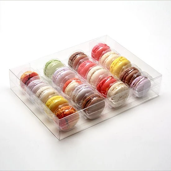 Macaron-Schachteln für 20 Macarons 25.9x5.1x19.1cm Transparent (25 Stück) [MBS4]