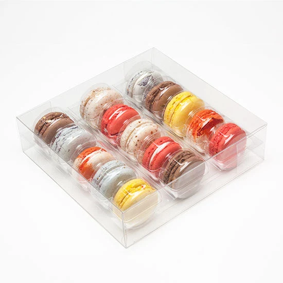 Macaron-Schachteln für 15 Macarons 19.5x5.1x19.1cm Transparent (25 Stück) [MBS3]