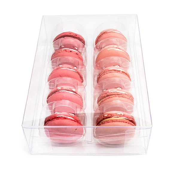 Macaron-Schachteln für 10 Macarons 12.9x5.1x19.1cm Transparent (25 Stück) [MBS2]